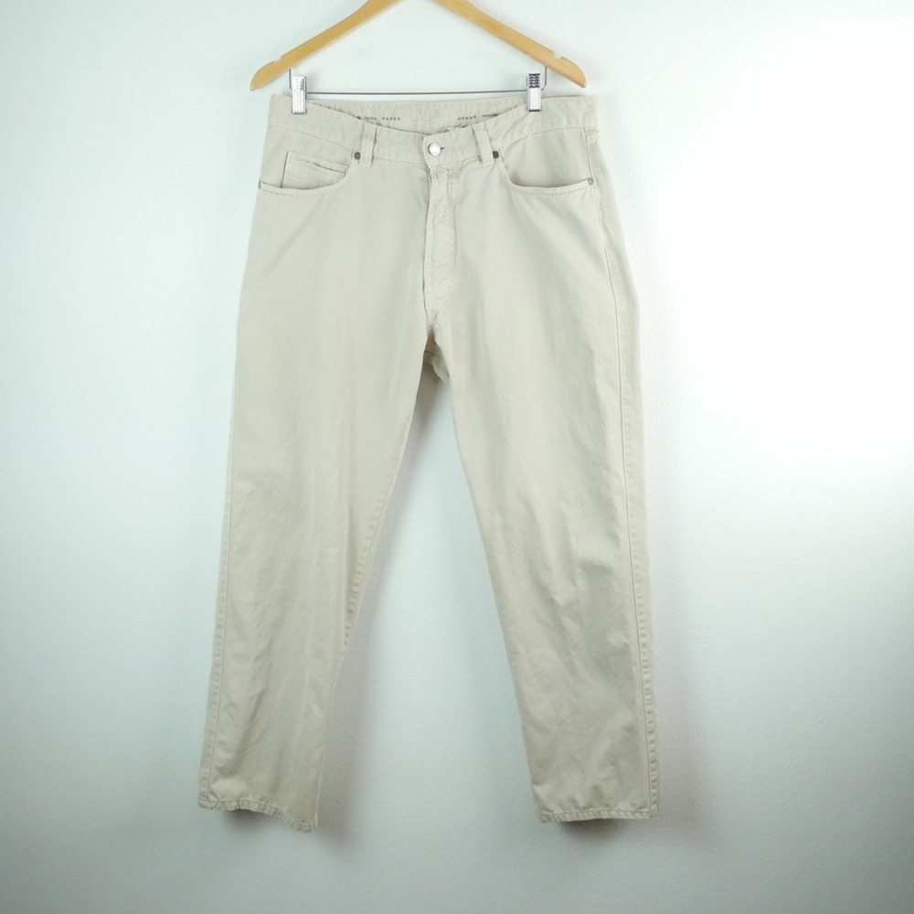 Ermenegildo Zegna Beige Cotton Straight Leg Jeans Five Pocket Pants Italy 36x30